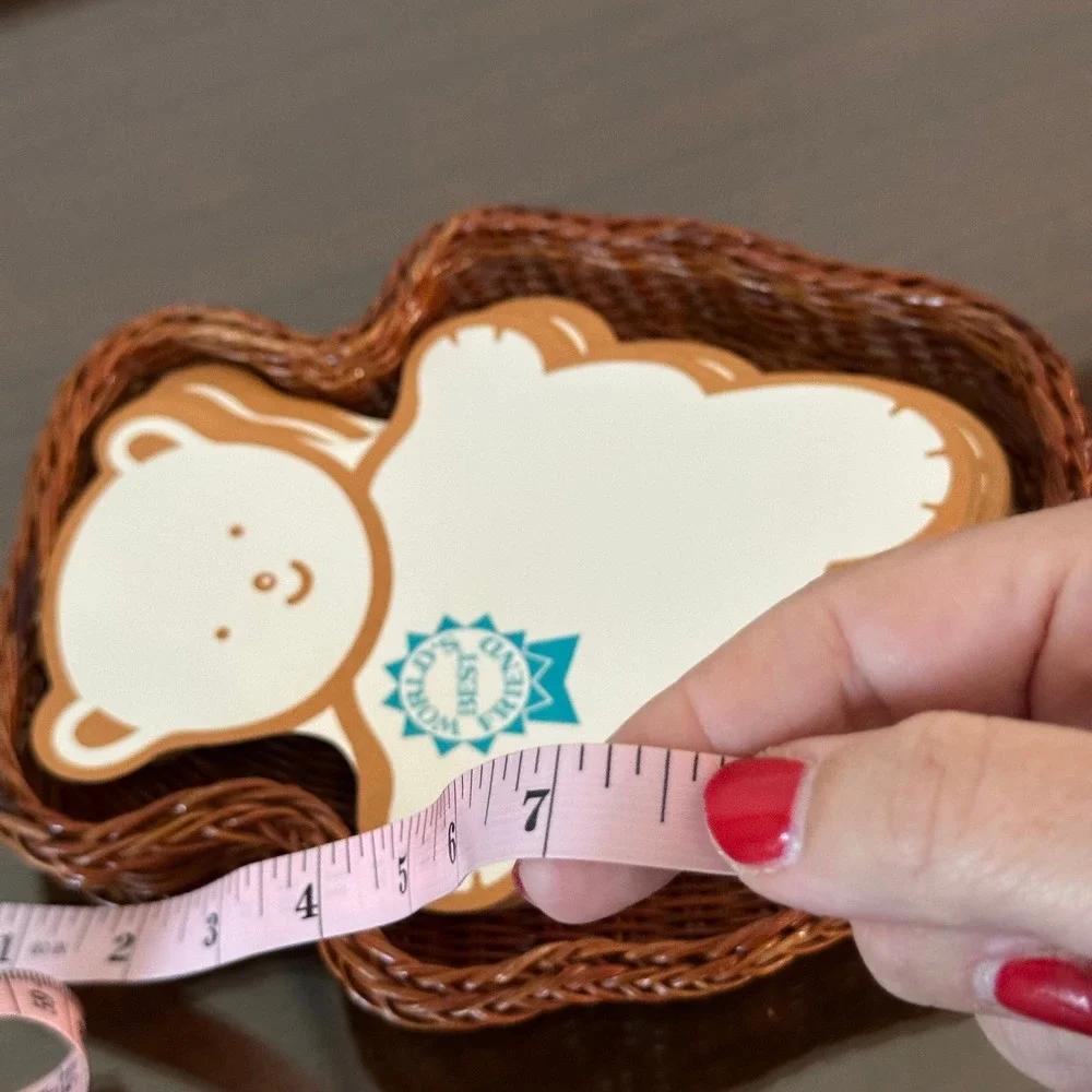 Bear Shaped Note Cards World's Best Friend Stationery Set with Wicker Basket
